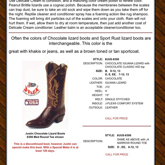 Vintage Justin Iguana leather Cowboy boots - Picture 16 of 16